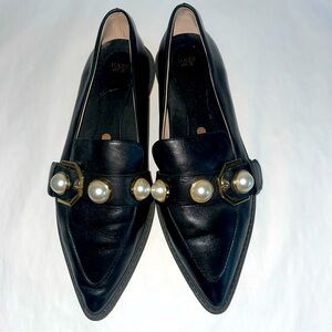 Louise et Cie black leather pointy toe flats size 9M